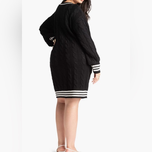 NWOT. ELOQUII
Stripe Long Sleeve Cardigan Sweater Dress - Picture 2 of 3